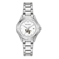 Women's Bulova Silver Wake Forest Demon Deacons Stainless Steel Classic Sport Watch