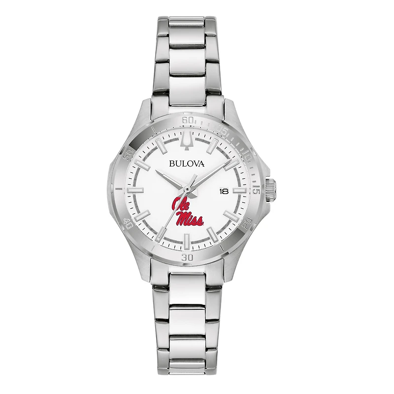 Women's Bulova Silver Ole Miss Rebels Stainless Steel Classic Sport Watch
