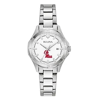 Women's Bulova Silver Ole Miss Rebels Stainless Steel Classic Sport Watch