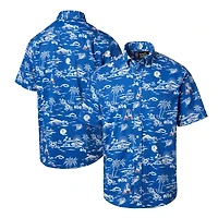 Men's Reyn Spooner Royal New England Patriots Throwback Kekai Print Button-Up Shirt