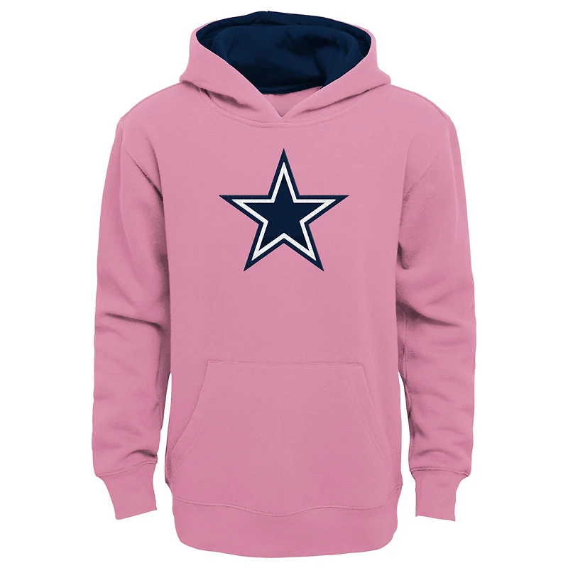 Girls Youth Pink Dallas Cowboys Prime Pullover Hoodie