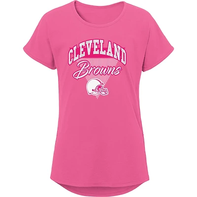 Girls Youth Pink Cleveland Browns Playtime Dolman T-Shirt