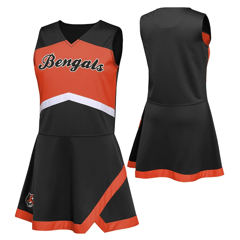 Girls Preschool Black Cincinnati Bengals Two-Piece Cheer Captain Jumper Dress with Bloomers Set