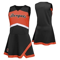 Girls Preschool Black Cincinnati Bengals Two-Piece Cheer Captain Jumper Dress with Bloomers Set