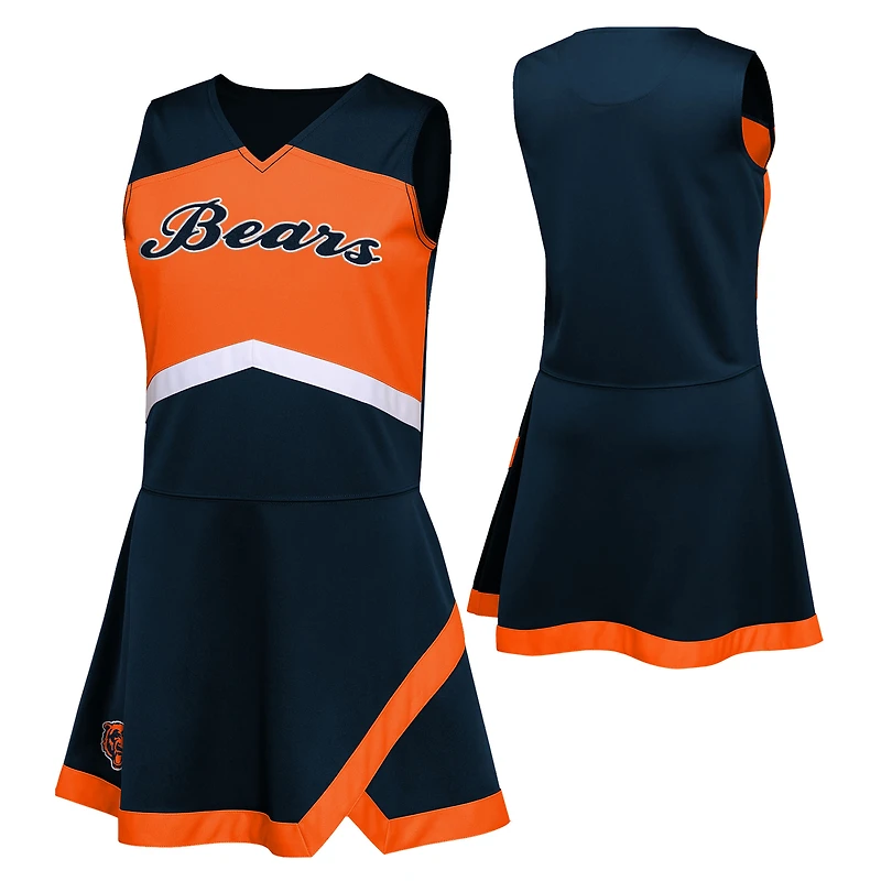 Girls Preschool Navy Chicago Bears Two-Piece Cheer Captain Jumper Dress with Bloomers Set
