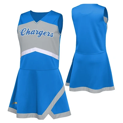 Girls Preschool Powder Blue Los Angeles Chargers Two-Piece Cheer Captain Jumper Dress with Bloomers Set