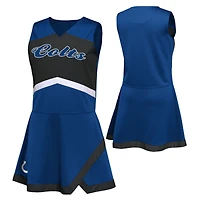 Girls Preschool Royal Indianapolis Colts Two-Piece Cheer Captain Jumper Dress with Bloomers Set