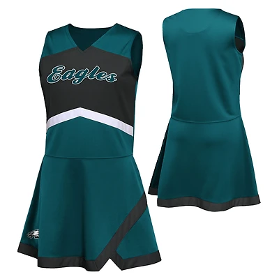 Girls Preschool Green Philadelphia Eagles Two-Piece Cheer Captain Jumper Dress with Bloomers Set