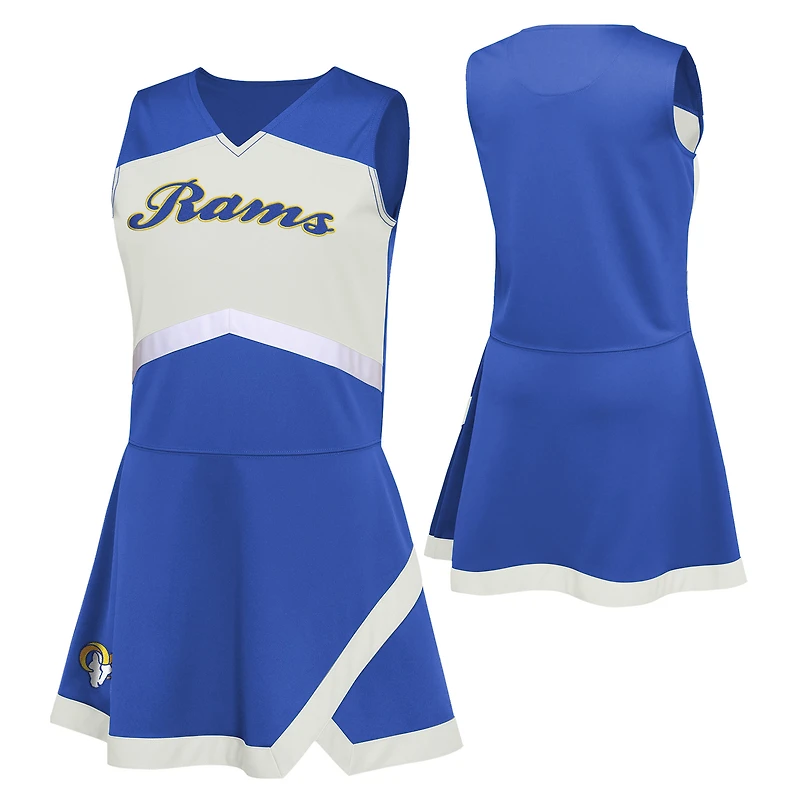 Girls Preschool Royal Los Angeles Rams Two-Piece Cheer Captain Jumper Dress with Bloomers Set