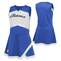 Girls Preschool Royal Los Angeles Rams Two-Piece Cheer Captain Jumper Dress with Bloomers Set