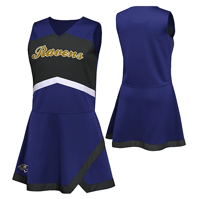 Girls Preschool Purple Baltimore Ravens Two-Piece Cheer Captain Jumper Dress with Bloomers Set