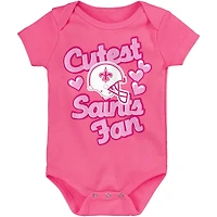 Girls Newborn & Infant Pink New Orleans Saints Cutest Fan Hearts Bodysuit