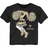 Girls Toddler Black New Orleans Saints Cheerleader T-Shirt