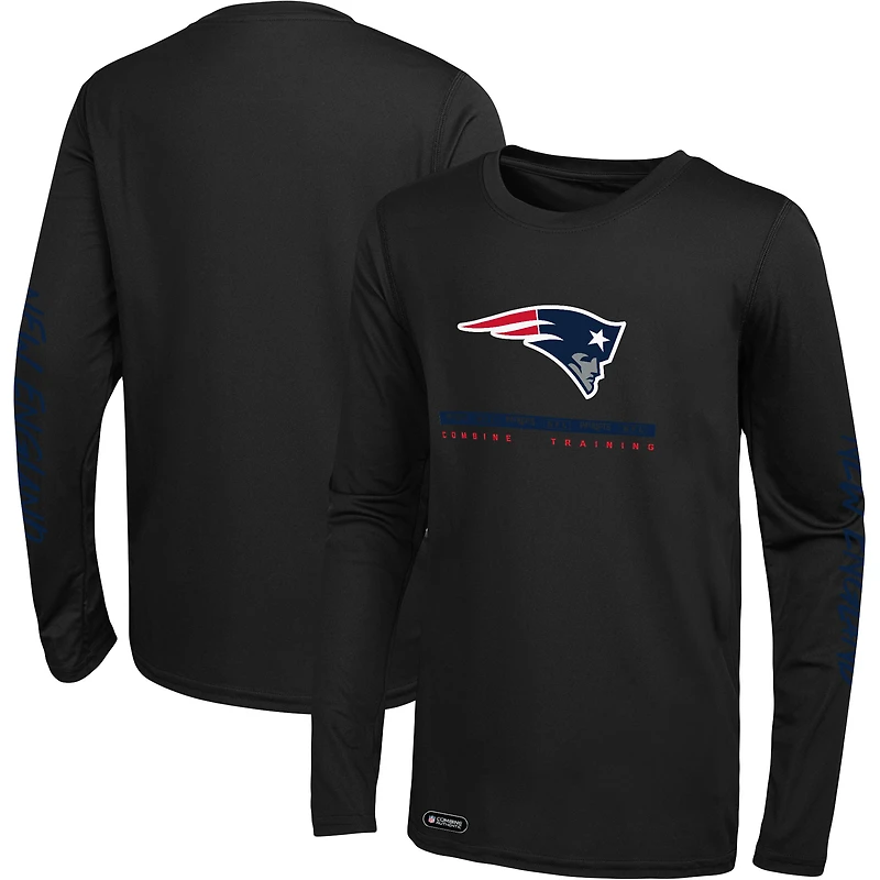 Men's Black New England Patriots Agility Long Sleeve T-Shirt