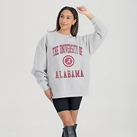 Women's Gameday Couture Steel Alabama Crimson Tide Oversized Good Vibes Premium Fleece Drop Shoulder Pullover Sweatshirt