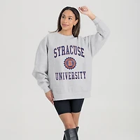 Women's Gameday Couture Steel Syracuse Orange Oversized Good Vibes Premium Fleece Drop Shoulder Pullover Sweatshirt