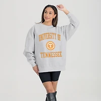 Women's Gameday Couture Steel Tennessee Volunteers Oversized Good Vibes Premium Fleece Drop Shoulder Pullover Sweatshirt