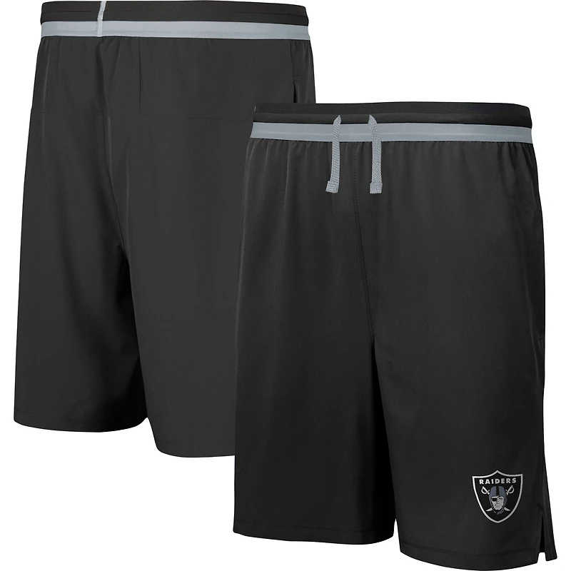 Men's Black Las Vegas Raiders Cool Down Tri-Color Elastic Training Shorts