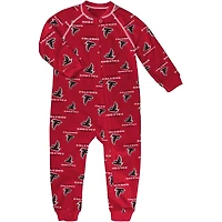 Toddler Red Atlanta Falcons Allover Print Raglan Full-Zip Jumper