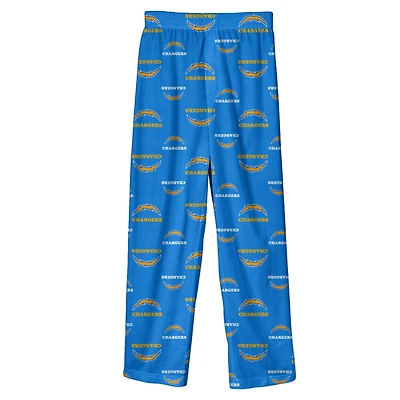 Youth Powder Blue Los Angeles Chargers Team Color Printed Pajama Pants
