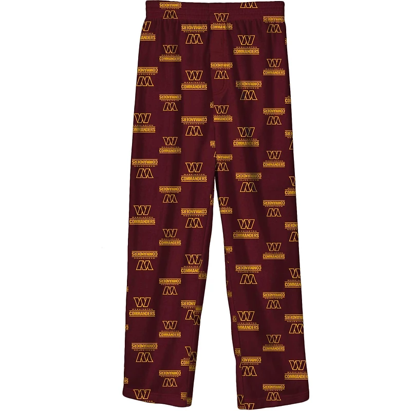 Youth Burgundy Washington Commanders Team Color Printed Pajama Pants