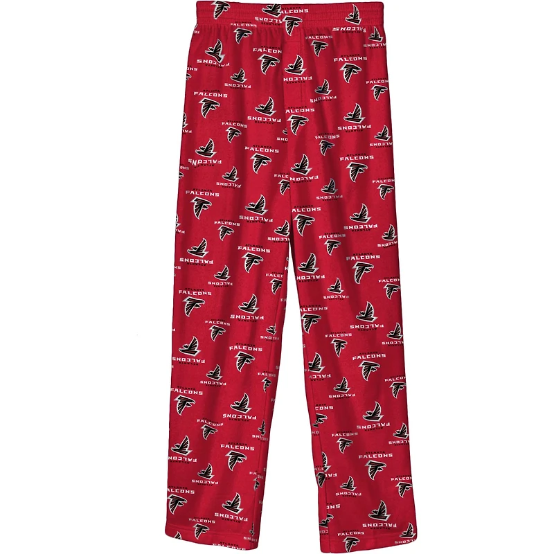 Youth Red Atlanta Falcons Team Color Printed Pajama Pants