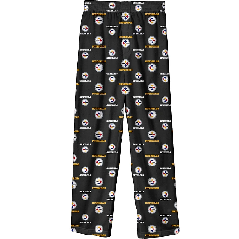 Youth Outerstuff Black Pittsburgh Steelers Printed Pajama Pants