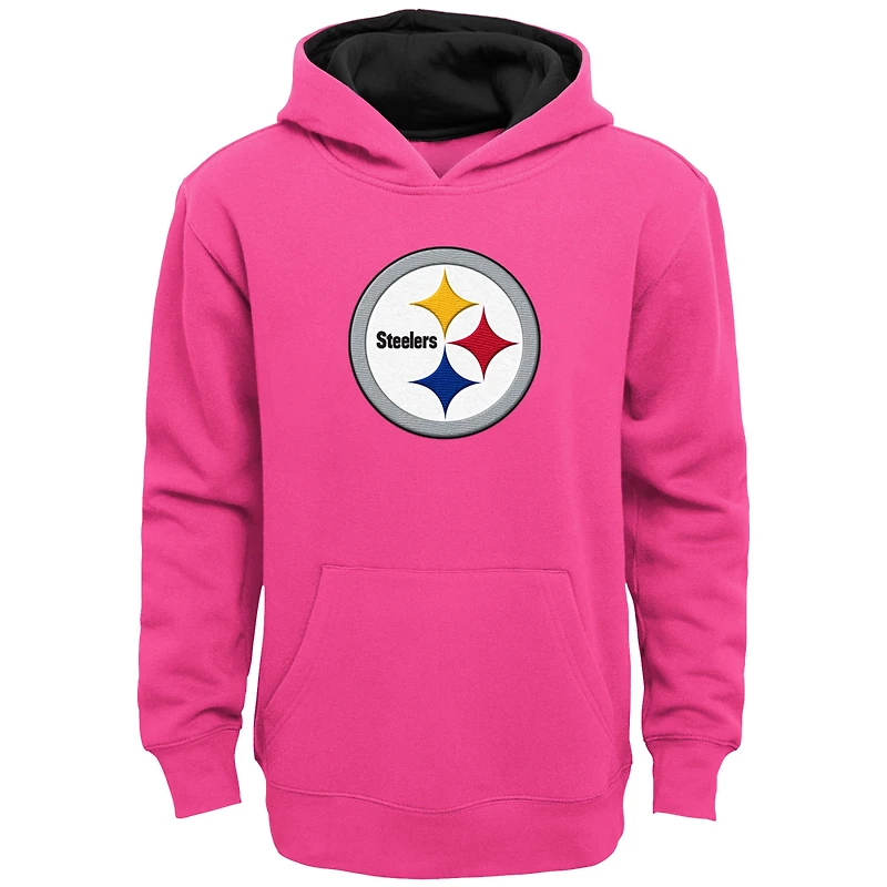 Girls Youth Pink Pittsburgh Steelers Prime Pullover Hoodie
