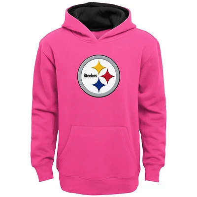 Girls Youth Pink Pittsburgh Steelers Prime Pullover Hoodie