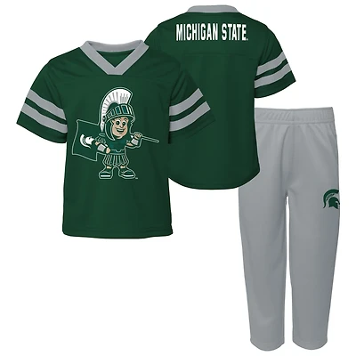 Infant Green Michigan State Spartans Two-Piece Red Zone Jersey & Pants Set