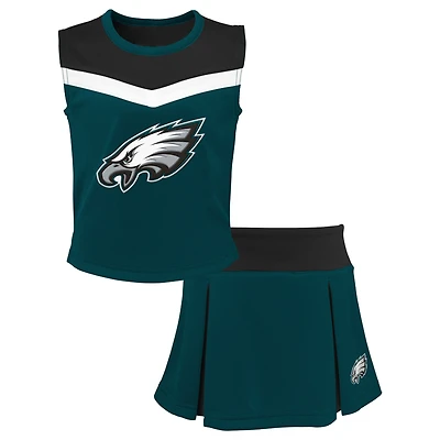 Girls Youth Green Philadelphia Eagles Spirit Two-Piece Cheerleader Set