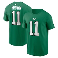Youth Nike A.J. Brown Kelly Green Philadelphia Eagles Player Name & Number T-Shirt