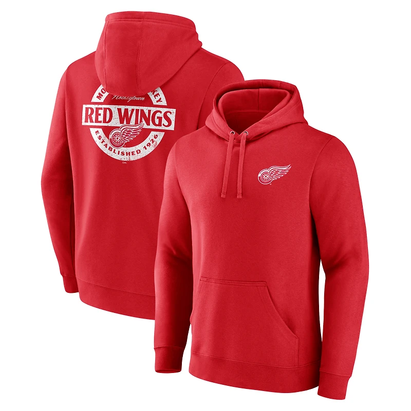 Men's Red Detroit Red Wings Territorial Pullover Hoodie