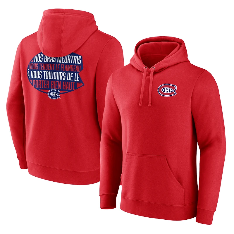 Men's Red Montreal Canadiens Territorial Pullover Hoodie