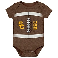 Newborn & Infant Brown USC Trojans Catch Me Football Bodysuit