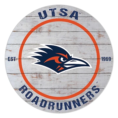 UTSA Roadrunners 20'' x 20'' Indoor/Outdoor Weathered Circle Sign