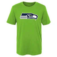 Preschool Neon Green Seattle Seahawks Primary Logo T-Shirt