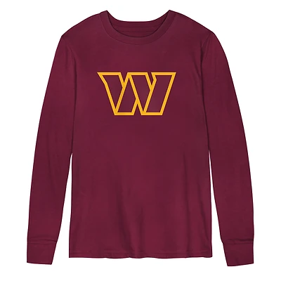 Preschool Burgundy Washington Commanders Primary Logo Long Sleeve T-Shirt