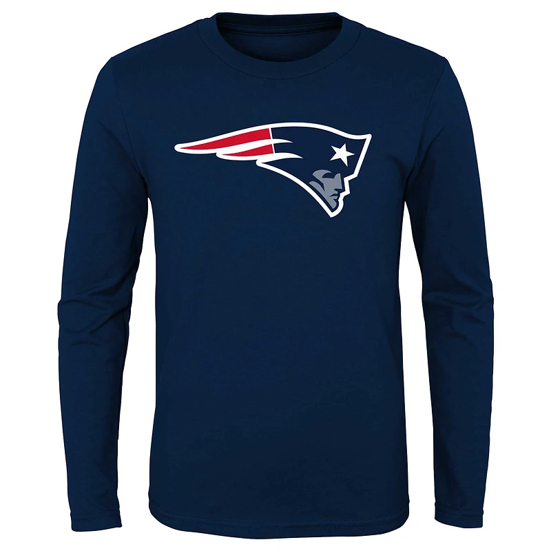 Preschool Navy New England Patriots Primary Logo Long Sleeve T-Shirt