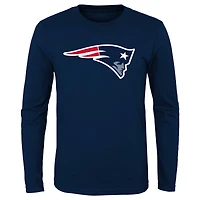Preschool Navy New England Patriots Primary Logo Long Sleeve T-Shirt