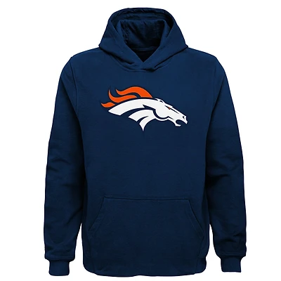 Youth Navy Denver Broncos Team Logo Pullover Hoodie