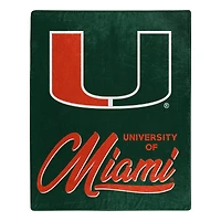 The Northwest Group  Miami Hurricanes 50" x 60" Signature Raschel Plush Throw Blanket