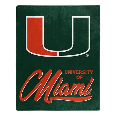 The Northwest Group  Miami Hurricanes 50" x 60" Signature Raschel Plush Throw Blanket