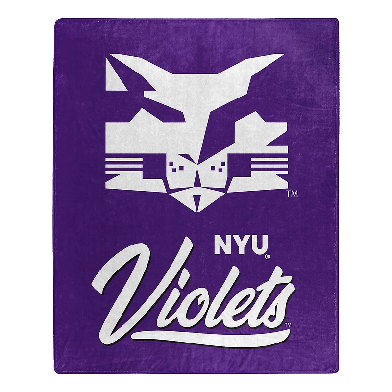 The Northwest Group  NYU Violets 50" x 60" Signature Raschel Plush Throw Blanket