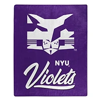 The Northwest Group  NYU Violets 50" x 60" Signature Raschel Plush Throw Blanket