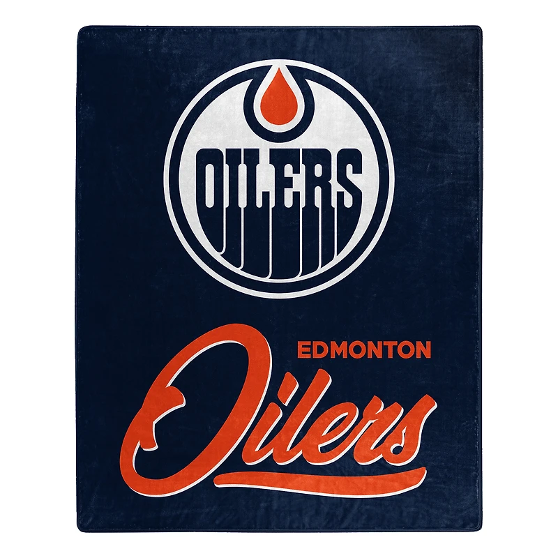 The Northwest Group  Edmonton Oilers 50" x 60" Signature Raschel Plush Throw Blanket