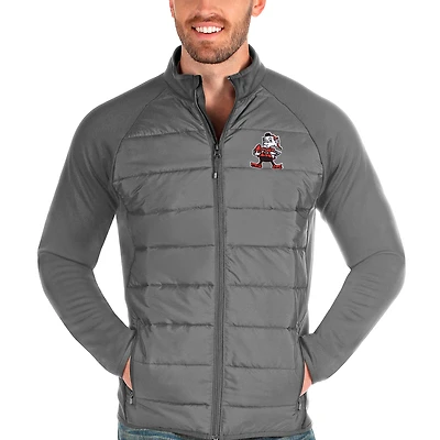 Men's Antigua  Steel Cleveland Browns Altitude Full-Zip Jacket