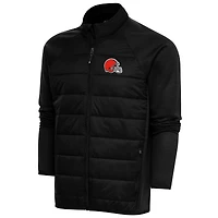 Men's Antigua Black Cleveland Browns Altitude Full-Zip Jacket
