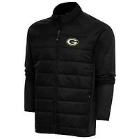 Men's Antigua  Black Green Bay Packers Altitude Full-Zip Jacket