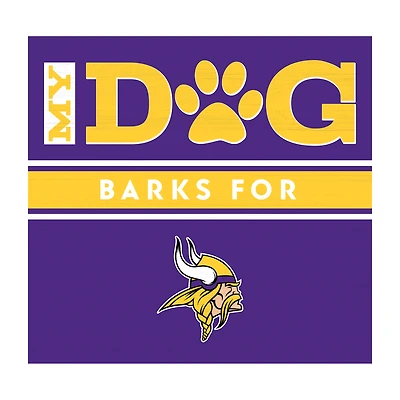 Imperial  Minnesota Vikings 10" x 10.5" Dog Barks Wall Art